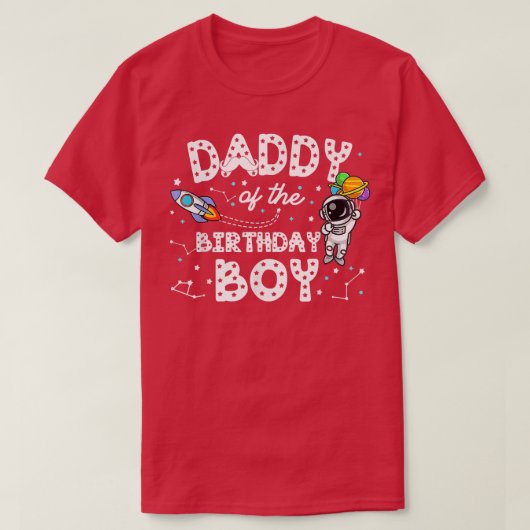 Pap van het Birthday Astronaut Boy Space Theme Bir T-shirt (Design voorkant)