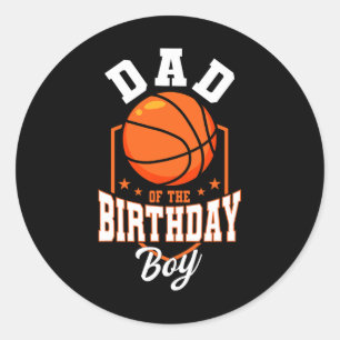 Pap van het Birthday Boy Basketball Theme Bday Par Ronde Sticker