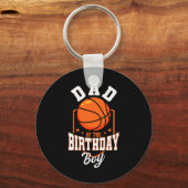 Pap van het Birthday Boy Basketball Theme Bday Par Sleutelhanger (Voorkant)