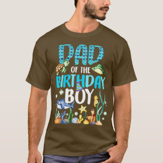 Pap van het Birthday Boy Zee Fish Ocean Animals Aq T-shirt