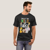 Pap van het wilde en drie dierentuinthema Birthday T-shirt (Voorkant volledig)