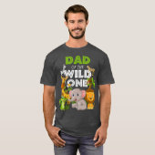 Pap van het Wilde One Zoo Birthday Safari Oerwoud T-shirt (Voorkant volledig)