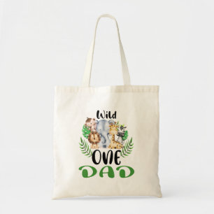 Pap van het Wilde One Zoo Birthday Safari Oerwoud Tote Bag