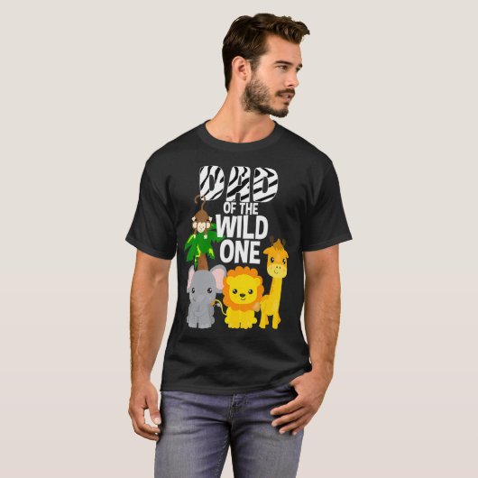 Pap van het Wilde One Zoo Theme Birthday Safari T-shirt (Voorkant volledig)