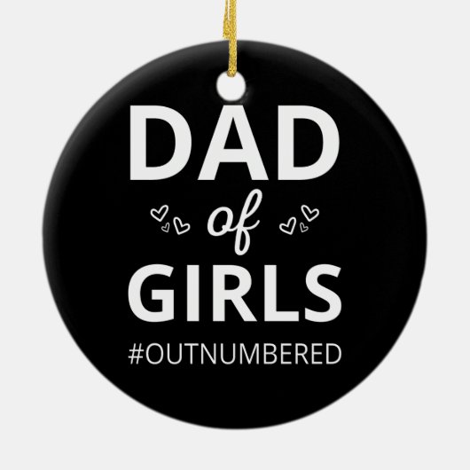 Pap van meisjes die ik niet genummerd heb keramisch ornament (Achterkant)