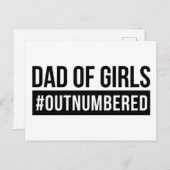 Pap van meisjes #Outnumed Briefkaart (Voorkant / Achterkant)