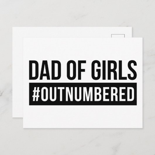 Pap van meisjes #Outnumed Briefkaart (Voorkant / Achterkant)