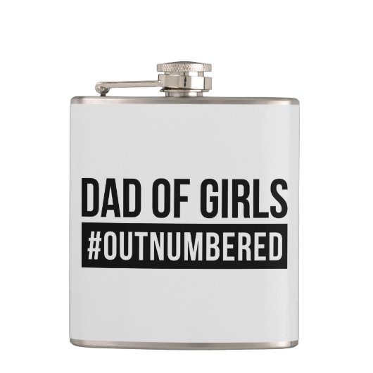 Pap van meisjes #Outnumed Heupfles (Voorkant)