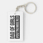 Pap van meisjes #Outnumed Sleutelhanger (achterkant)