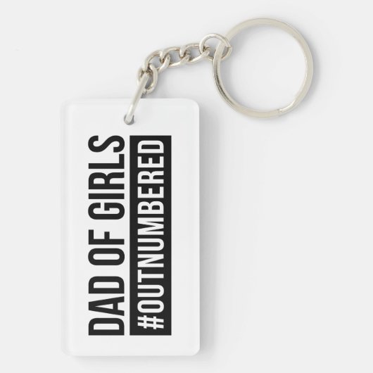 Pap van meisjes #Outnumed Sleutelhanger (achterkant)