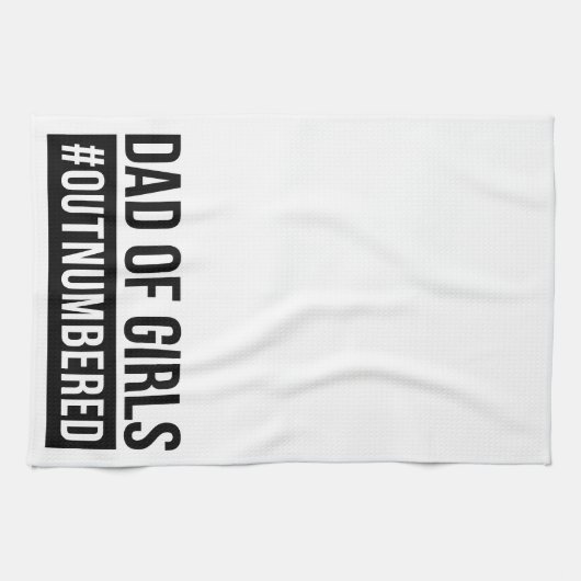 Pap van meisjes #Outnumed Theedoek (Horizontaal)