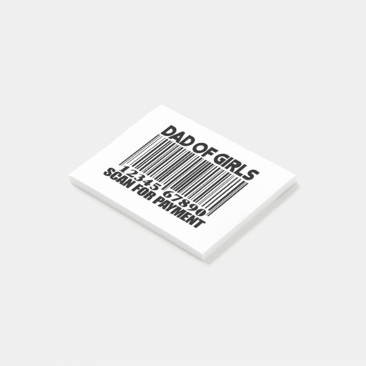 Pap van meisjes Scannen naar betaling Post-it Note (Schuin)