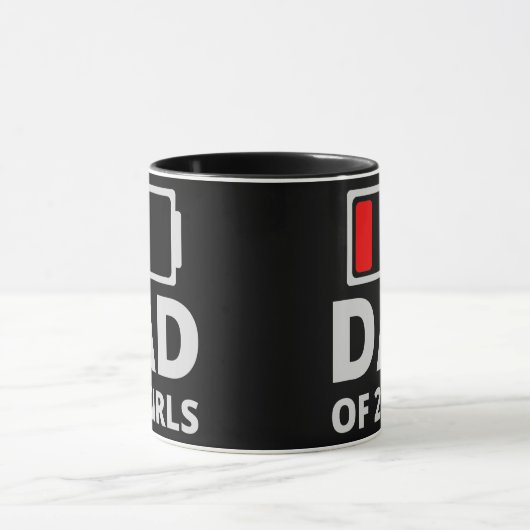 Pap van twee meisjes Funny Fathers Day of Birthday Mok (Midden)