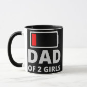 Pap van twee meisjes Funny Fathers Day of Birthday Mok (Links)