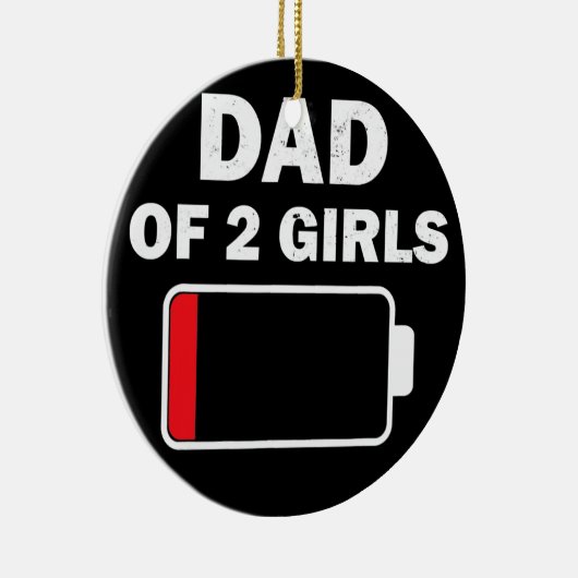 Pap van twee meisjes met een lage batterijgift voo keramisch ornament (Rechts)