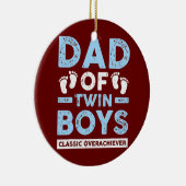 Pap van Twin Boys Classic Overhaalver Funny Twin Keramisch Ornament (Rechts)
