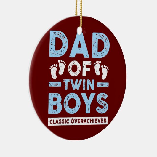 Pap van Twin Boys Classic Overhaalver Funny Twin Keramisch Ornament (Rechts)