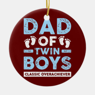Pap van Twin Boys Classic Overhaalver Funny Twin Keramisch Ornament