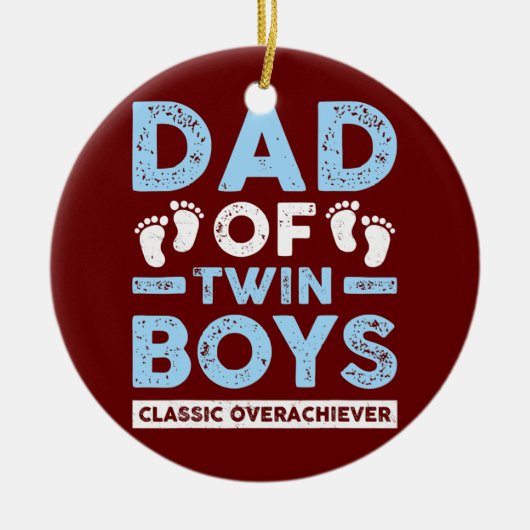 Pap van Twin Boys Classic Overhaalver Funny Twin Keramisch Ornament (Voorkant)