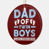 Pap van Twin Boys Classic Overhaalver Funny Twin Keramisch Ornament (Links)