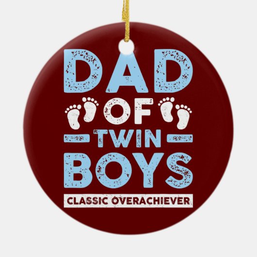 Pap van Twin Boys Classic Overhaalver Funny Twin Keramisch Ornament (Achterkant)