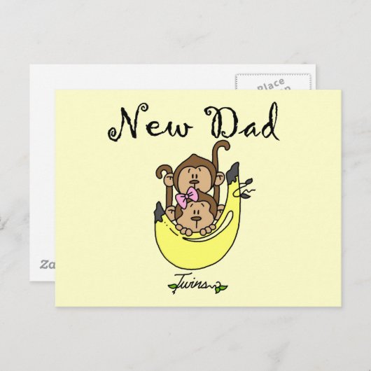 Pap van Twins Boy and Girl Tshirts en Gifts Briefkaart (Voorkant / Achterkant)