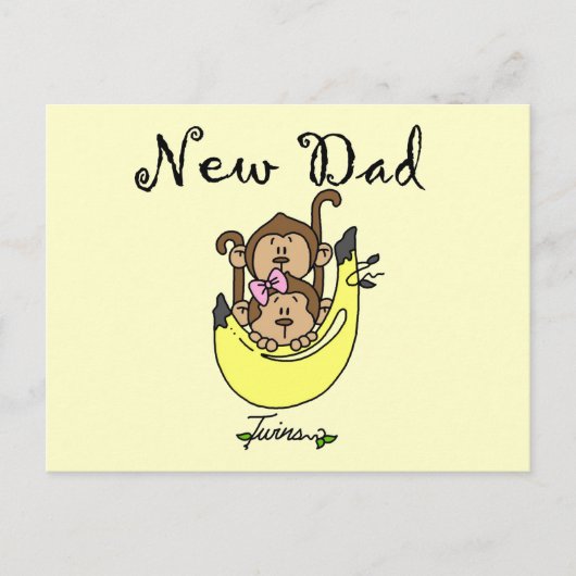 Pap van Twins Boy and Girl Tshirts en Gifts Briefkaart (Voorkant)