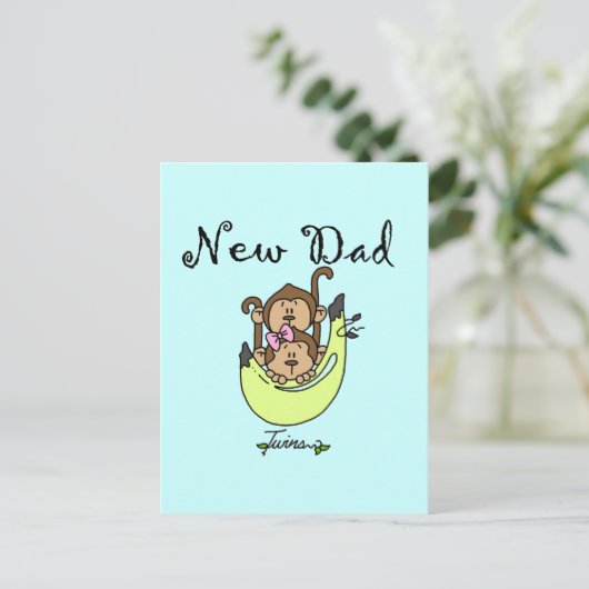 Pap van Twins Boy and Girl Tshirts en Gifts Briefkaart (Staand voorkant)