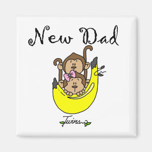 Pap van Twins Boy and Girl Tshirts en Gifts Magneet