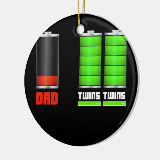 Pap van Twins Low Battery Funny Design Keramisch Ornament (Links)