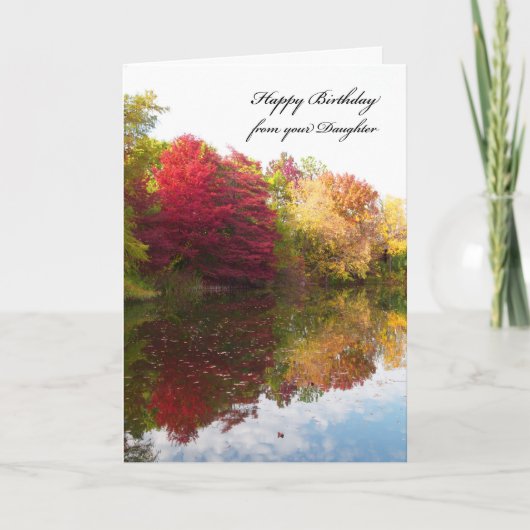 Pap Verjaardag Kaart van Dochter — Herfstscène (Voorkant)