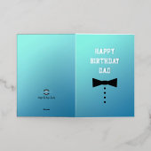 Pap Verjaardag, Zwart Stropdas, Modern, Cool Folie Wenskaart (Buiten Laag)