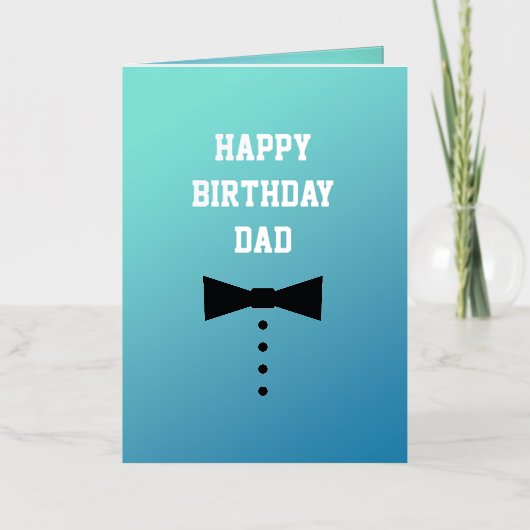 Pap Verjaardag, Zwart Stropdas, Modern, Cool Folie Wenskaart (Voorkant)