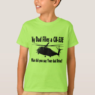 Pap vliegt met een CH-53E helikopter T-shirt