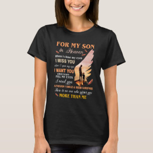 Pap voor mijn zoon in de hemel als ik mijn ogen sl t-shirt