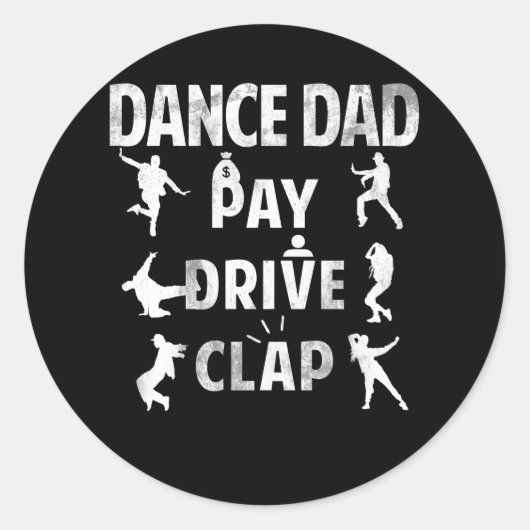 Pap voor vaste schijf dansen Papa voorvader danser Ronde Sticker (Voorkant)