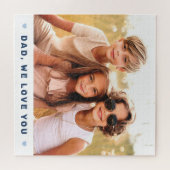 Pap we houden van je foto harten blauwe vaders dag legpuzzel (Horizontaal)