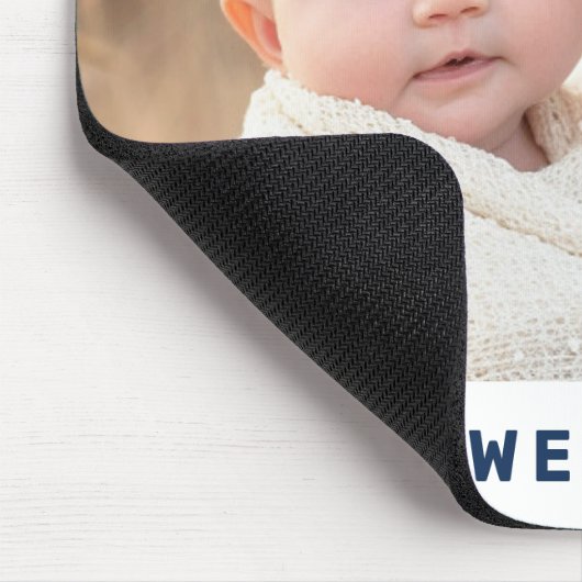 Pap we houden van je foto harten blauwe vaders dag muismat (Hoek)