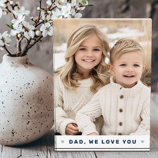 Pap, we houden van je harten blauwe vaders dag fotoblokken