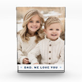 Pap, we houden van je harten blauwe vaders dag fotoblokken (Voorkant)