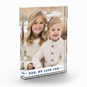 Pap, we houden van je harten blauwe vaders dag fotoblokken (Links)