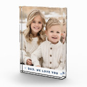 Pap, we houden van je harten blauwe vaders dag fotoblokken (Rechts)