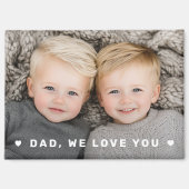 Pap, we houden van je harten overlay Vaderdag foto Magneet (Voorkant)