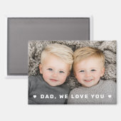 Pap, we houden van je harten overlay Vaderdag foto Magneet (Voorkant / Achterkant)