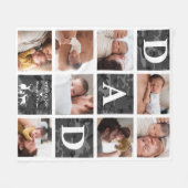 Pap We houden van je | Modern 8 Foto Black Camo De Fleece Deken (Voorkant (Horizontaal))