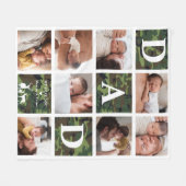 Pap We houden van je | Modern 8 Foto Green Camo De Fleece Deken (Voorkant (Horizontaal))