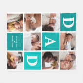 Pap We houden van je | Modern 8 fotokleurenblok Fleece Deken (Voorkant (Horizontaal))