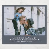 Pap, we houden van je | Moderne Vaderdag Foto Bier Etiket (Enkel label)