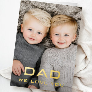 Pap we houden van je moderne vaderdag foto echt folie wenskaart