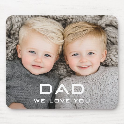 Pap, we houden van je moderne vaderdag foto muismat (Voorkant)
